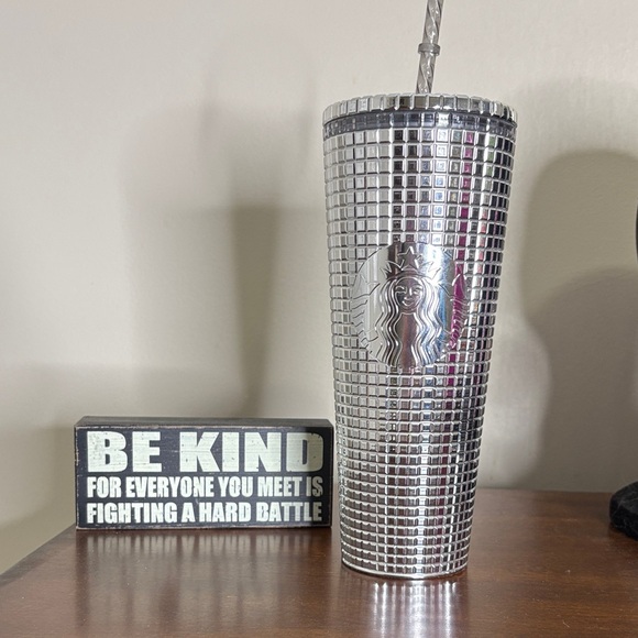 Starbucks Other - Starbucks Metallic Grid Tumbler